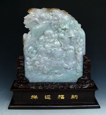翡翠《童子鬧彌陀》